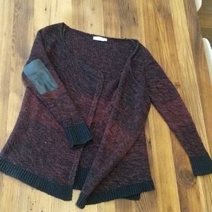 Red and black knit cardigan